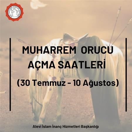 MUHARREM ORUCU AÇMA SAATLERİ 